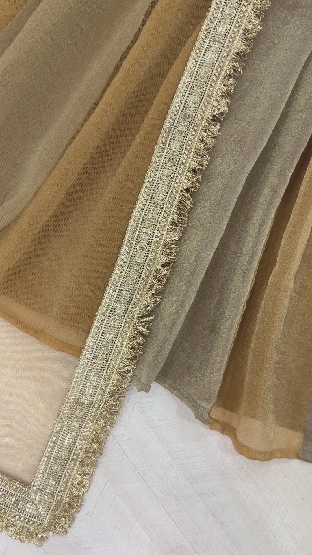 Embroidered Moss Silk Anarkali Gown Set with Dupatta & Bottom